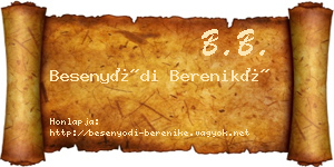 Besenyődi Bereniké névjegykártya
